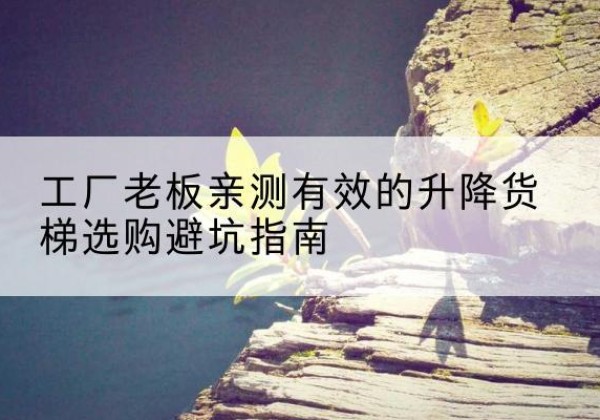 贡井升降货梯怎么选-工厂老板亲测有效的升降货梯选购避坑指南